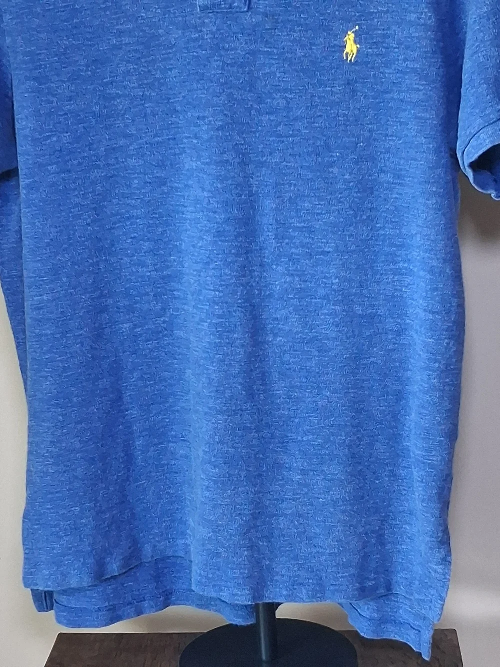 Polo Ralph Lauren Men's Custom Fit Heathered Blue Polo Shirt; Size L